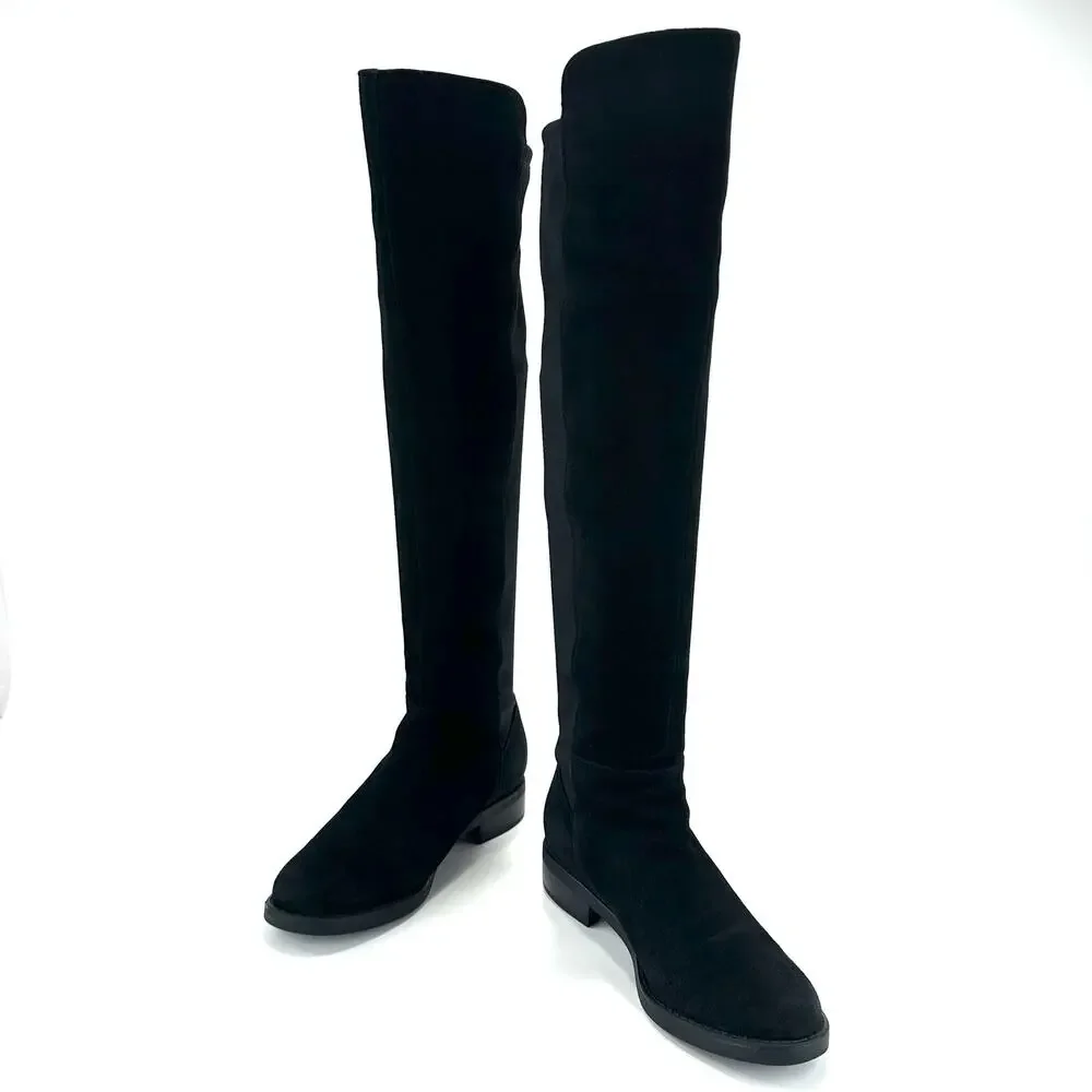 Blondo Velma Flat Over-The-Knee Tall Boot Size 7.5M Black Leather Waterproof OTK